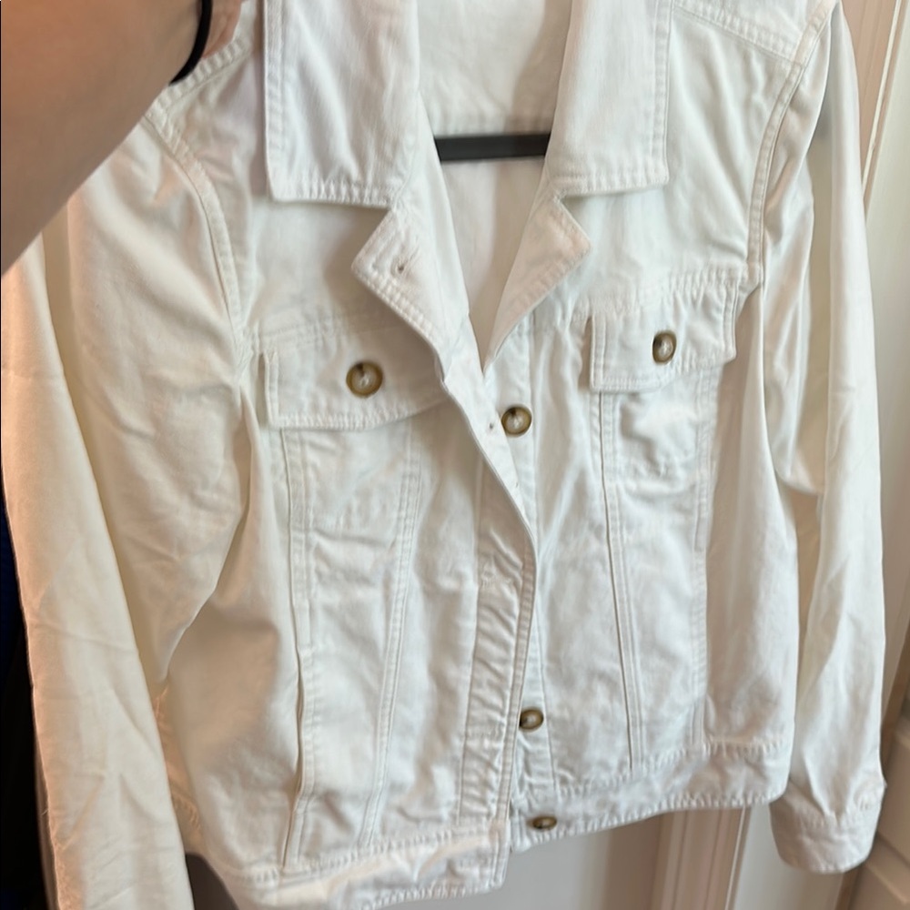 Rachel Zoe White Jean Jacket Classic Denim Style